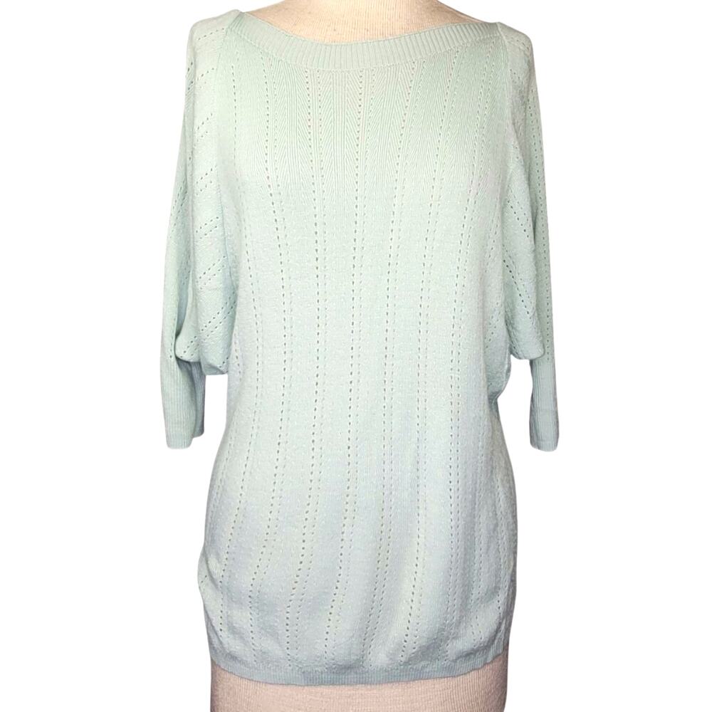 Light Blue Merino Wool Blend Sweater Size Medium